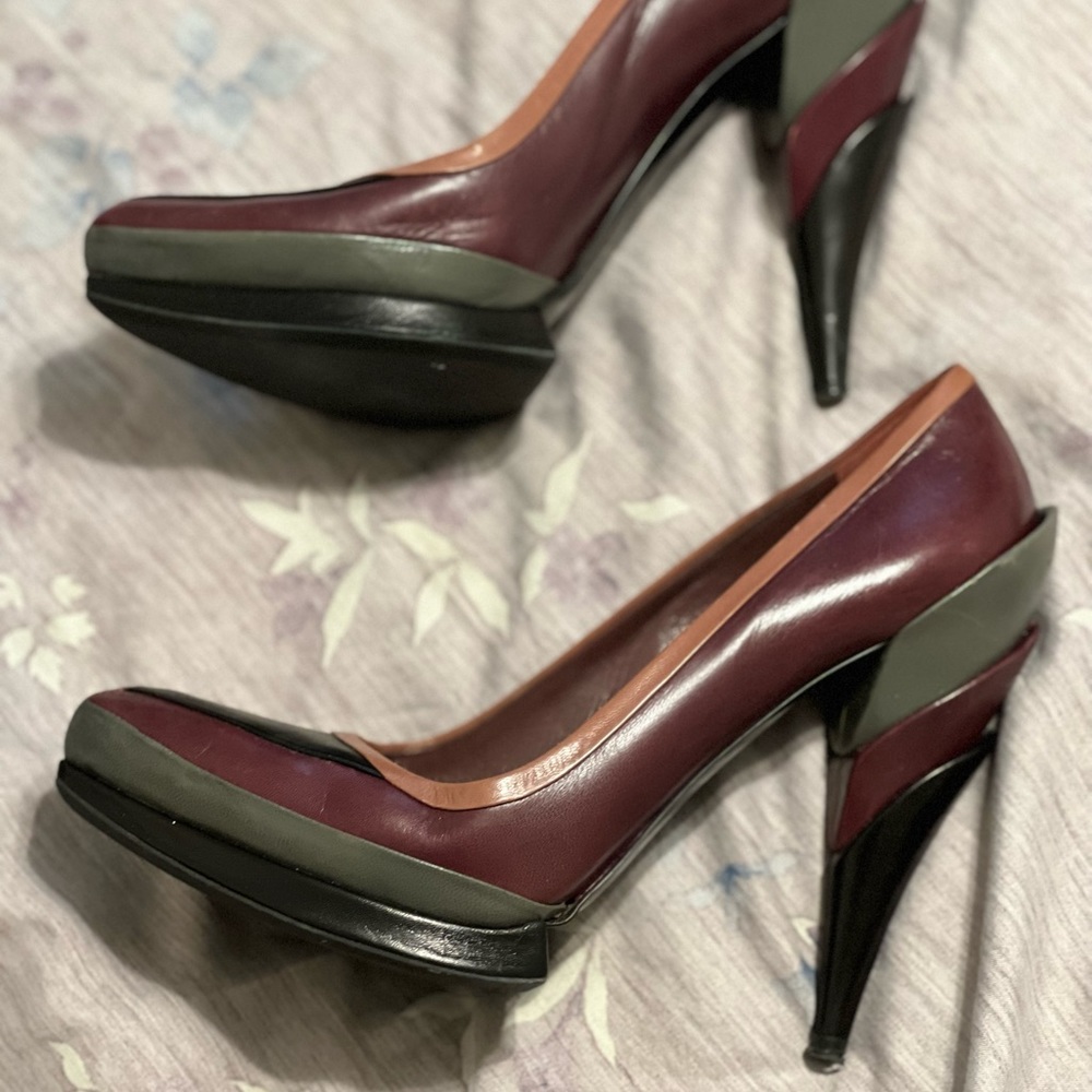 Miu Miu Multi-Colored Stacked Heels